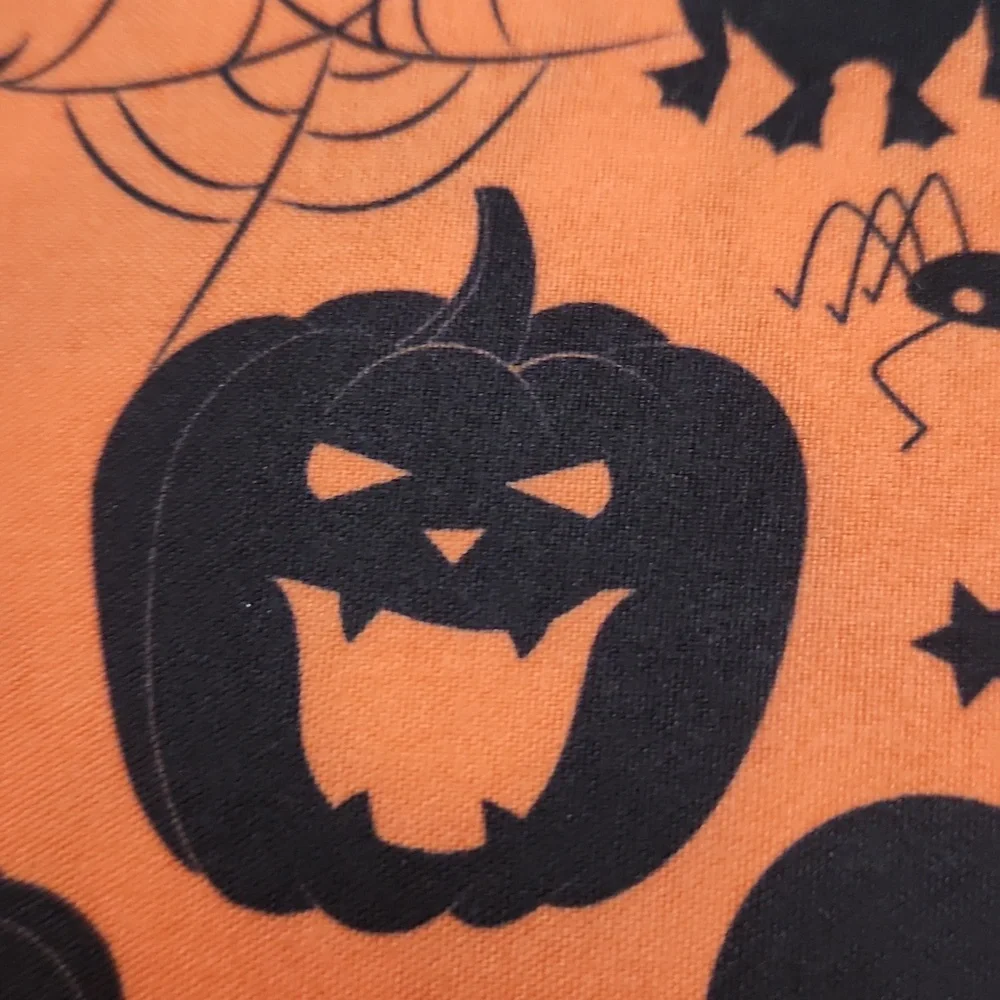 Halloween Pet Orange and Black Bandana, pumpkin, cat, skeleton, hauntedhous..